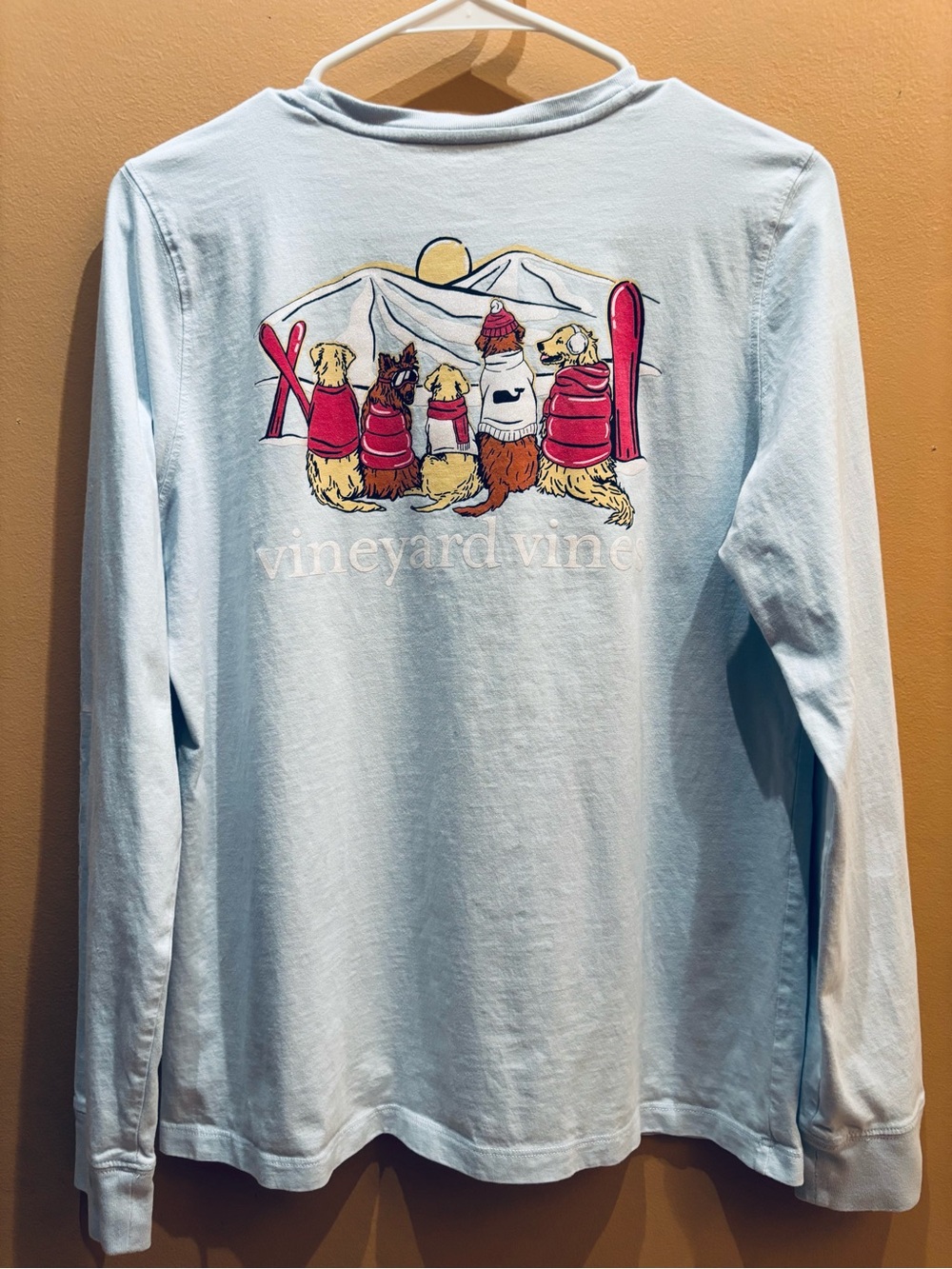 Vineyard Vines sunset ski puppies long sleeve pocket cotton t-shirt size medium - Picture 9 of 9